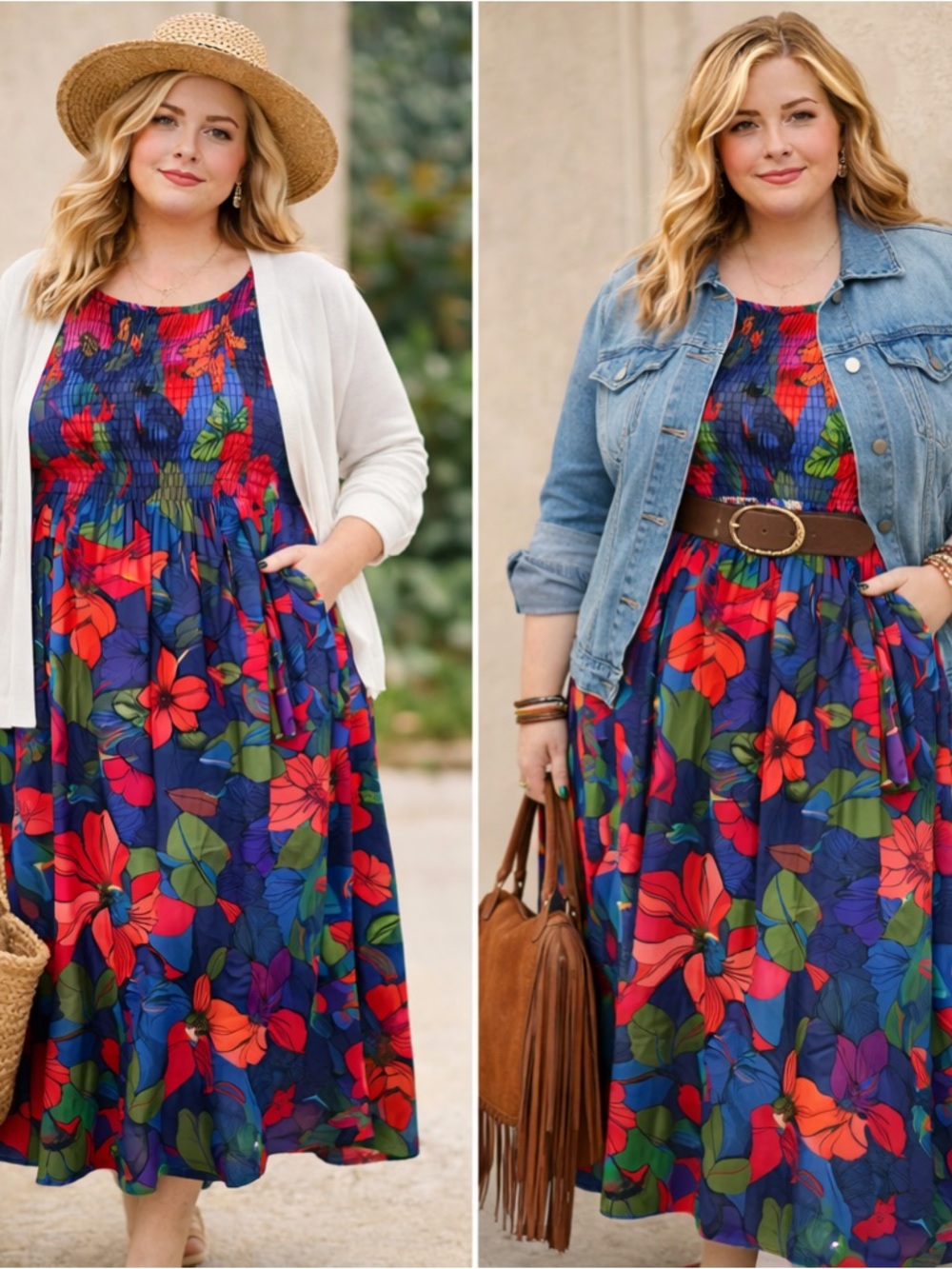 Plus-Size Floral Maxi Dress 07-0244